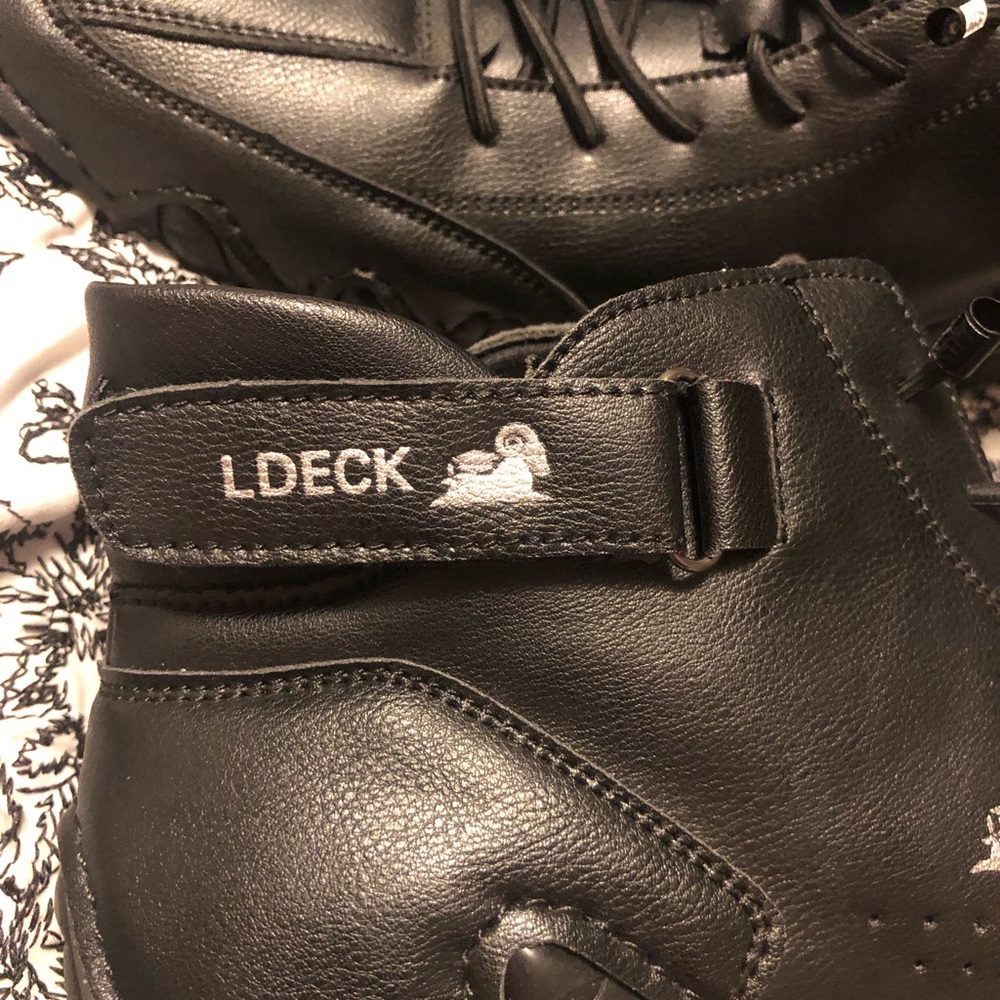LDECK Men’s Black Leather Lace-Up Ankle Boots